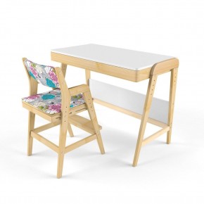 Комплект растущий стол и стул с чехлом 38 попугаев «Вуди» (Белый, Без покрытия, Мечта) в Миассе - miass.ok-mebel.com | фото