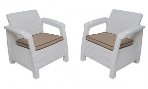 Комплект уличной мебели Yalta Premium Terrace Set (Ялта) белый (+подушки под спину) в Миассе - miass.ok-mebel.com | фото 4