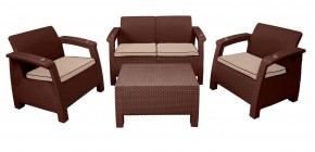 Комплект уличной мебели Yalta Premium Terrace Set (Ялта) шоколадый (+подушки под спину) в Миассе - miass.ok-mebel.com | фото 1