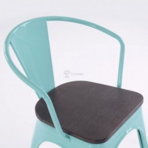 Кресло Barneo N-245 Tolix style Wood  (RAL6027 бирюзовый) в Миассе - miass.ok-mebel.com | фото 2