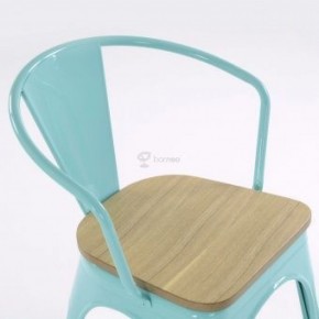 Кресло Barneo N-245 Tolix style Wood  (RAL6027 бирюзовый) в Миассе - miass.ok-mebel.com | фото 3