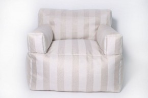 Кресло бескаркасное Уют полоса (Молочный) в Миассе - miass.ok-mebel.com | фото 2