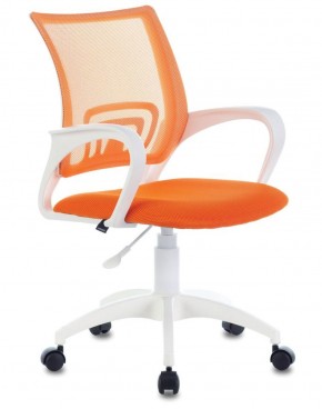 Кресло BRABIX "Fly MG-396W", пластик белый, сетка, оранжевое, 532401, MG-396W_532401 в Миассе - miass.ok-mebel.com | фото