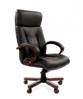 Кресло для руководителя CHAIRMAN  421 (Натуральная кожа) Черное в Миассе - miass.ok-mebel.com | фото 1