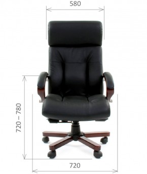 Кресло для руководителя CHAIRMAN  421 (Натуральная кожа) Черное в Миассе - miass.ok-mebel.com | фото 4