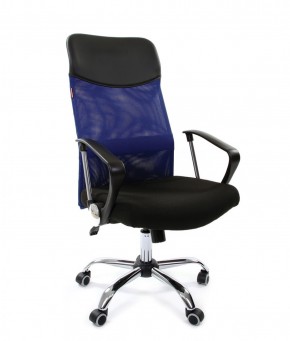Кресло для руководителя CHAIRMAN 610 N (15-21 черный/сетка синий) в Миассе - miass.ok-mebel.com | фото