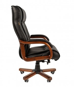 Кресло для руководителя CHAIRMAN  653 (Кожа) Черное в Миассе - miass.ok-mebel.com | фото 3