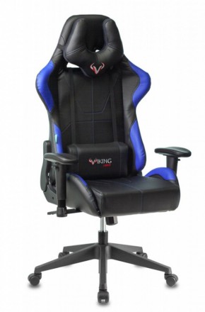 Кресло игровое Бюрократ VIKING 5 AERO BLUE черный/синий в Миассе - miass.ok-mebel.com | фото