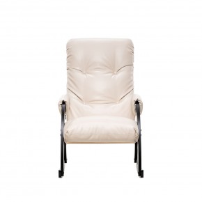 Кресло-качалка Модель 67 Венге текстура, к/з Varana cappuccino в Миассе - miass.ok-mebel.com | фото 2