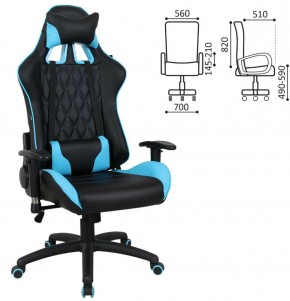 Кресло компьютерное BRABIX "GT Master GM-110" (черное/голубое) 531928 в Миассе - miass.ok-mebel.com | фото 2