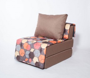 Кресло-кровать бескаркасное Харви (коричневый-геометрия браун) в Миассе - miass.ok-mebel.com | фото