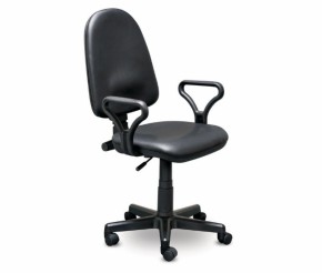 Кресло офисное Престиж+ (черный кожзам PV-1) г/п 140/ПВМ/ гольф в Миассе - miass.ok-mebel.com | фото 1
