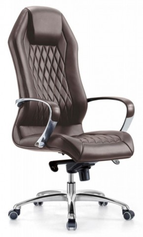 Кресло руководителя Бюрократ _AURA/BROWN коричневый в Миассе - miass.ok-mebel.com | фото