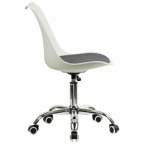 Кресло стул BRABIX "Eames MG-310 CH", хром, пластик белый, ткань серая, 532924 в Миассе - miass.ok-mebel.com | фото 3