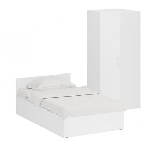 Кровать 1200 + Шкаф угловой Стандарт, цвет белый, ШхГхВ 123,5х203,5х70 + 81,2х81,2х200см., сп.м. 1200х2000 мм., без матраса, основание есть в Миассе - miass.ok-mebel.com | фото