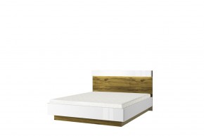 Кровать 160 с подъемником, TORINO, цвет белый/Дуб наварра в Миассе - miass.ok-mebel.com | фото 1