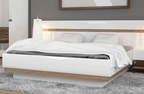Кровать 160/TYP 92, LINATE ,цвет белый/сонома трюфель в Миассе - miass.ok-mebel.com | фото 2