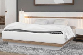 Кровать 160/TYP 94-01 с подъемником, LINATE ,цвет белый/сонома трюфель в Миассе - miass.ok-mebel.com | фото 5