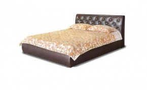 Кровать 1600 Флоренция в к/з "Классик 307 коричневый" (серия Норма) + основание + опоры в Миассе - miass.ok-mebel.com | фото