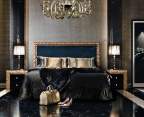 Кровать 2-х спальная (1,6 м) Тиффани Premium черная/золото с мягким элементом (Антрацит) с подъемным механизмомарт (ТФКР-3[3](П) в Миассе - miass.ok-mebel.com | фото 2