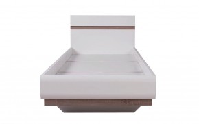Кровать 90/TYP 90, LINATE ,цвет белый/сонома трюфель в Миассе - miass.ok-mebel.com | фото 3