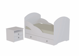 Кровать 800 ЛДСП с ящиком и бортиками (без фотопечати) в Миассе - miass.ok-mebel.com | фото 2