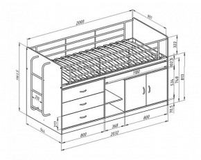 Кровать-чердак "Дюймовочка-6" Белый в Миассе - miass.ok-mebel.com | фото 2