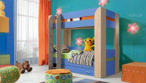 Кровать детская 2-х ярусная Юниор-6 с ящиком ЛДСП (800*1900) в Миассе - miass.ok-mebel.com | фото 1