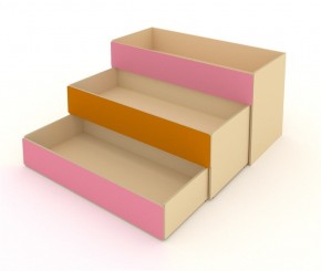 Кровать детская 3-х уровневая КД-3 Оранжевый/Розовый (ЛДСП) в Миассе - miass.ok-mebel.com | фото