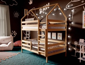 Кровать-домик двухъярусная 80*190 без покраски в Миассе - miass.ok-mebel.com | фото 2