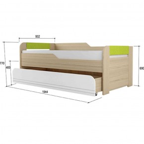 Кровать двухуровневая + подлокотники Стиль № 900.1 NEW (туя светлая/лайм) в Миассе - miass.ok-mebel.com | фото 2