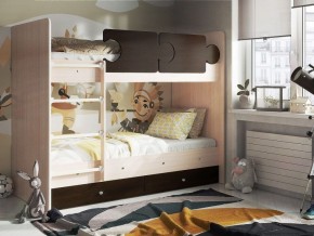 Кровать двухъярусная "Тетрис" (щиты) с бортиками + ящики в Миассе - miass.ok-mebel.com | фото 3