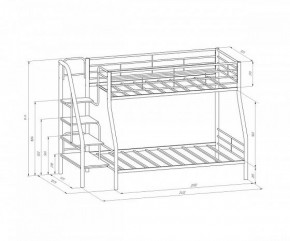 Кровать двухъярусная "Толедо-1" Черный/Венге в Миассе - miass.ok-mebel.com | фото 2