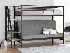 Кровать двухъярусная с диваном "Мадлен-3" (Черный/Серый) в Миассе - miass.ok-mebel.com | фото 1