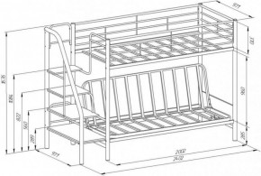 Кровать двухъярусная с диваном "Мадлен-3" (Черный/Серый) в Миассе - miass.ok-mebel.com | фото 3