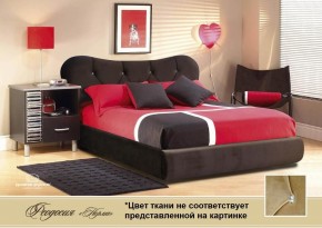 Кровать Феодосия 1400 со стразами в к/з "Классик 307 коричневый" (серия Норма) +основание +ПМ в Миассе - miass.ok-mebel.com | фото