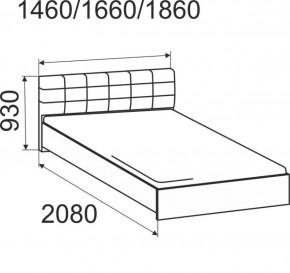 Кровать интерьерная Лита с латами 1600*2000 в Миассе - miass.ok-mebel.com | фото 1