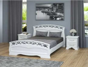 ГРАЦИЯ-1 Кровать из массива 1600 (Белый античный) в Миассе - miass.ok-mebel.com | фото