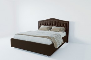 Кровать Калининград с ПМ 1200 (экокожа коричневая) в Миассе - miass.ok-mebel.com | фото 2