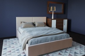 Кровать Корсика с ПМ 1400 (экокожа бежевая) в Миассе - miass.ok-mebel.com | фото 2