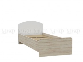 МАРТИНА Кровать 800 с настилом ЛДСП (Белый глянец/дуб сонома) в Миассе - miass.ok-mebel.com | фото 1