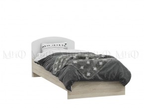 МАРТИНА Кровать 800 с настилом ЛДСП (Белый глянец/дуб сонома) в Миассе - miass.ok-mebel.com | фото 2
