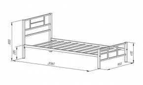Кровать металлическая "Кадис 900х1900" Белый в Миассе - miass.ok-mebel.com | фото 2