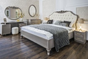 Кровать Мокко 1600 с мягким изголовьем + основание (серый камень) в Миассе - miass.ok-mebel.com | фото 1