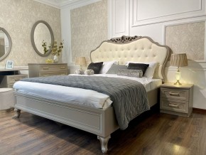 Кровать Мокко 1600 с мягким изголовьем + основание (серый камень) в Миассе - miass.ok-mebel.com | фото 3
