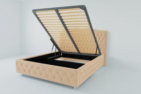 Кровать Нягань с ПМ 1800 (экокожа бежевая) в Миассе - miass.ok-mebel.com | фото