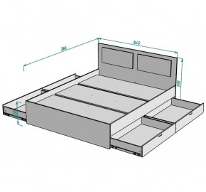 Кровать Ольга L34 (1600) 4 ящика в Миассе - miass.ok-mebel.com | фото 2