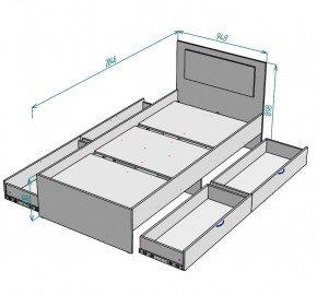 Кровать Ольга L38 (900) 4 ящика в Миассе - miass.ok-mebel.com | фото 2