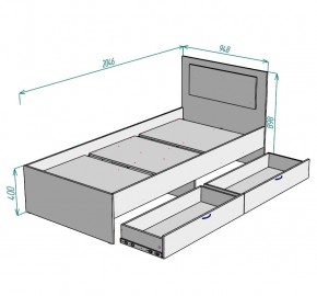 Кровать Ольга L47 (900) 2 ящика в Миассе - miass.ok-mebel.com | фото 2