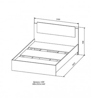 СОФИ СКР1400.1Кровать 1400 в Миассе - miass.ok-mebel.com | фото 2